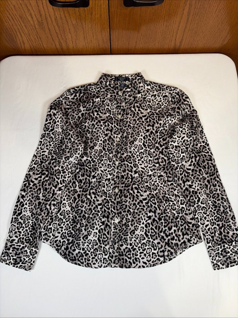 Chaps Animal Print Button Up Shirt Women's PM Multicolor